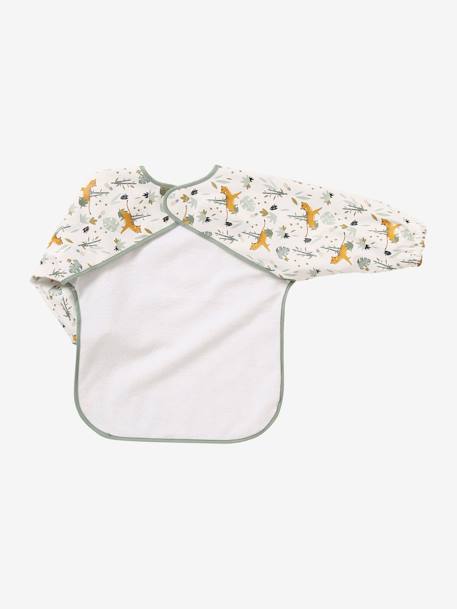 Long Sleeve Bib, by Vertbaudet BROWN LIGHT ALL OVER PRINTED+White/Print 