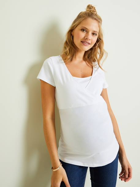 Pack of 2 Wrap-Over T-Shirts, Maternity & Nursing Special Black+Dark Blue+pale pink 