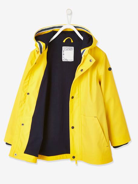 Sailing Raincoat with Hood & Lining for Boys Yellow/Print 