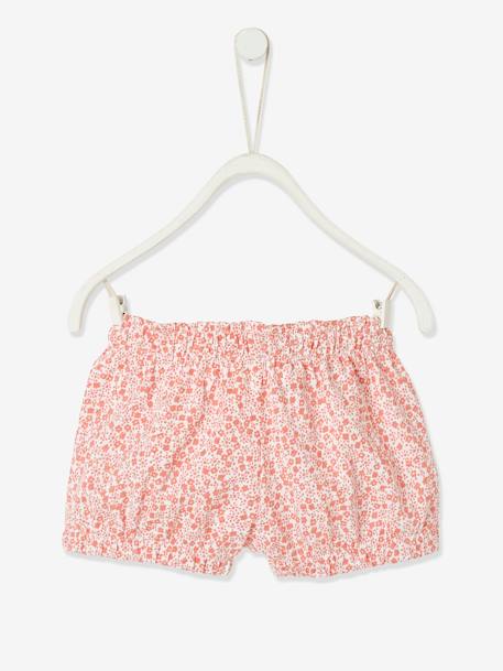 Jersey Knit Shorts, for Baby Girls White/Print+YELLOW MEDIUM ALL OVER PRINTED 