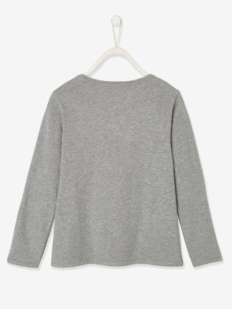 Long Sleeve Top with Fancy Details, 'Club de Sirènes' for Girls Light Grey 