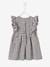 Sleeveless Gingham Dress, for Babies Dark Blue Checks+grey green 