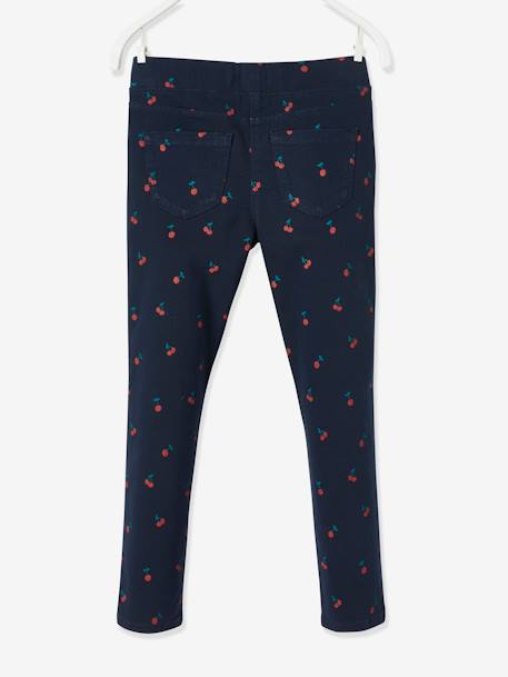 NARROW Hip, MorphologiK Treggings with Printed Cherries, for Girls Dark Blue/Print+Light Pink/Print 