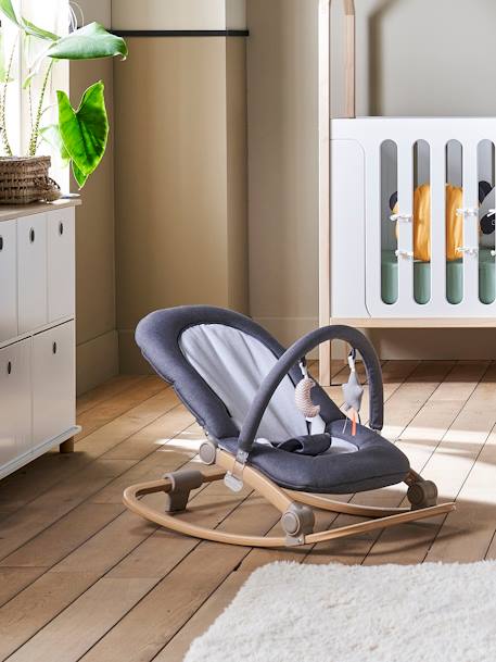 Baby Bouncer with Arch, Babydream ecru+GREEN LIGHT SOLID+Grey+YELLOW DARK SOLID 