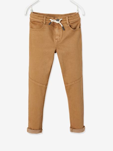 Coloured Trousers, Easy to Slip On, for Boys Beige+night blue 