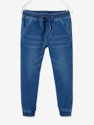 Boys-Denim-Effect Fleece Joggers, Easy to Put On, for Boys