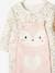 Fleece Sleepsuit with Press Studs on the Front, for Newborn Babies Light Pink/Print 