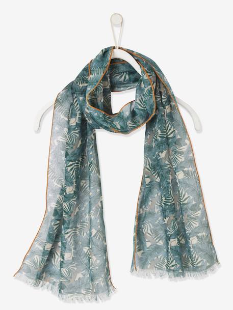 Jungle Print Scarf for Boys Grey/Print 