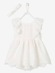 Baby-Occasion Wear Outfit for Babies: Dress, Bloomer Shorts & Hairband