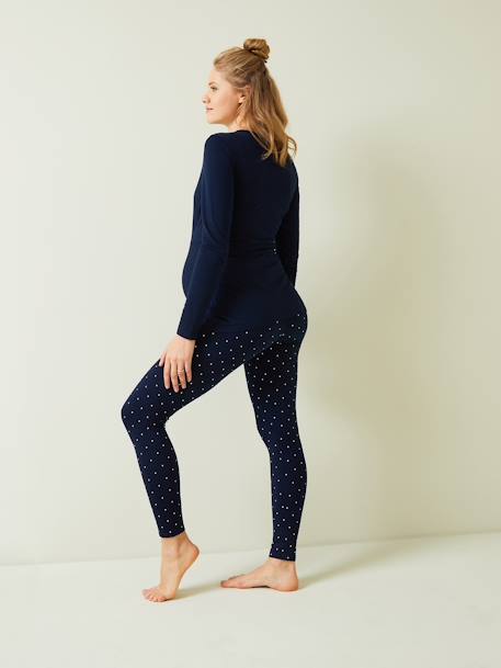 Pyjamas, Maternity & Nursing Special Dark Blue/Print+terracotta 