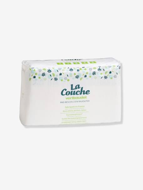 Box of 8 Packets of 27 Nappies Size 1 (2 to 5 kg), VERTBAUDET White 