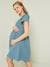 Cotton Gauze Dress, Maternity & Nursing Special caramel+denim blue+Sage+white 