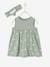 Dress & Matching Headband, for Babies ecru+Light Green/Print+rosy 