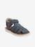 Leather Sandals with Touch Fastening Strap, for Baby Boys Blue+camel 