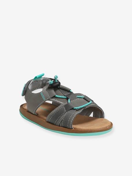 Touch-Fastening Sandals for Boys Blue+Grey Anthracite 