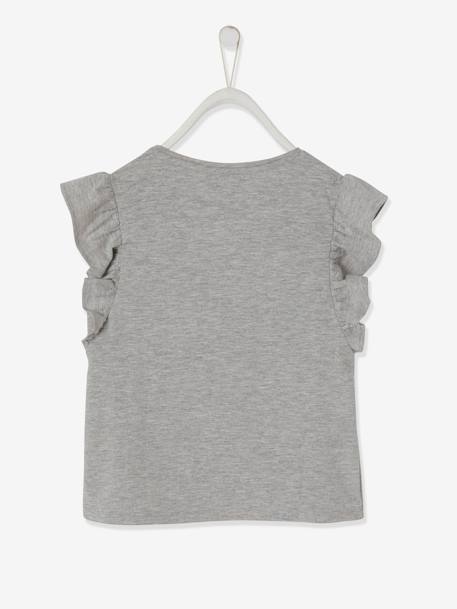 Frozen® Top by Disney, Ruffles, for Girls Grey 