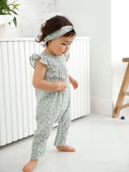 Baby-Jumpsuit + Headband Set, for Baby Girls