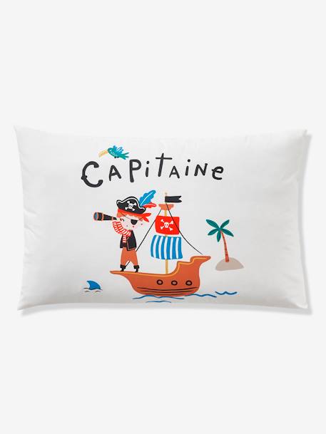 Children's Duvet Cover + Pillowcase Set, P for Pirate Theme White 