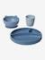 Silicone Mealtime Set Dark Blue+set green+White/Print 