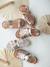 Spartan Style Leather Sandals for Girls Black+Gold+Silver 