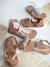 Spartan Style Leather Sandals for Girls Black+Gold+Silver 