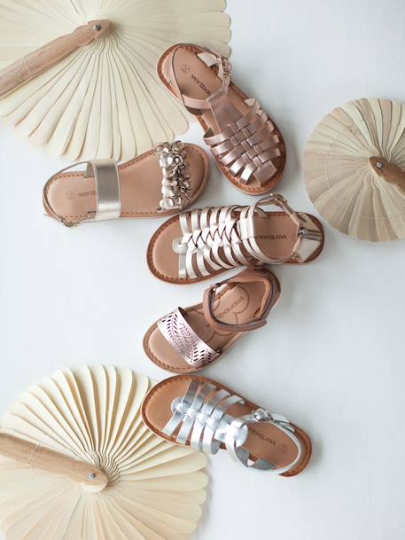 Leather Sandals for Girls, Designed for Autonomy Camel 