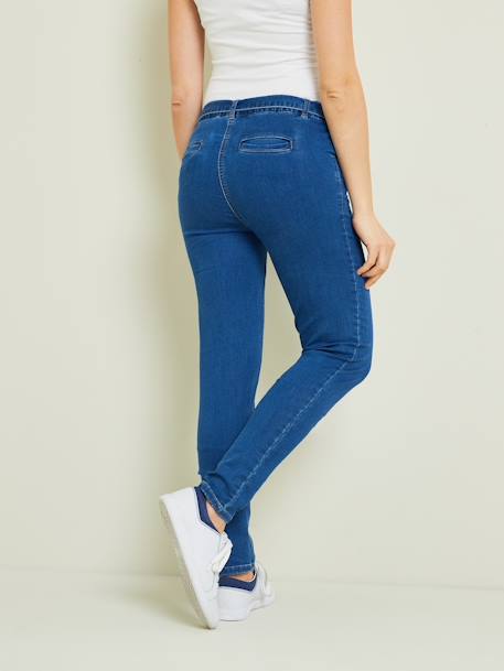 Slim Leg Trousers in Denim-Effect Fleece, for Maternity Light Denim Blue 