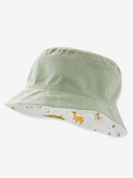 Reversible Hat with Animals, for Baby Boys White/Print 