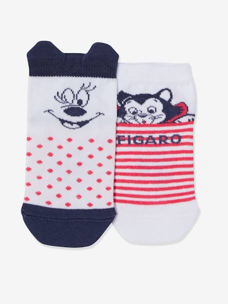 Pack of 2 Pairs of Socks, Disney Minnie Mouse & Figaro® White 