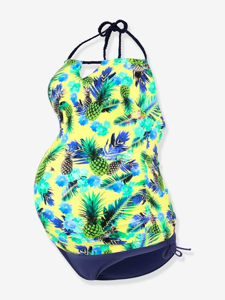 Maternity Tankini, Aloha by CACHE COEUR Mustard/Print 