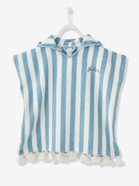 Striped Bathing Poncho for Babies Blue+GREEN MEDIUM METALLIZED+Pink+striped yellow 