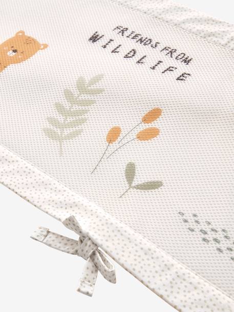 Breathable Cot Bumper, Wildlife White 