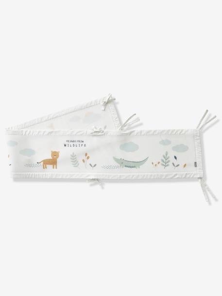 Breathable Cot Bumper, Wildlife White 