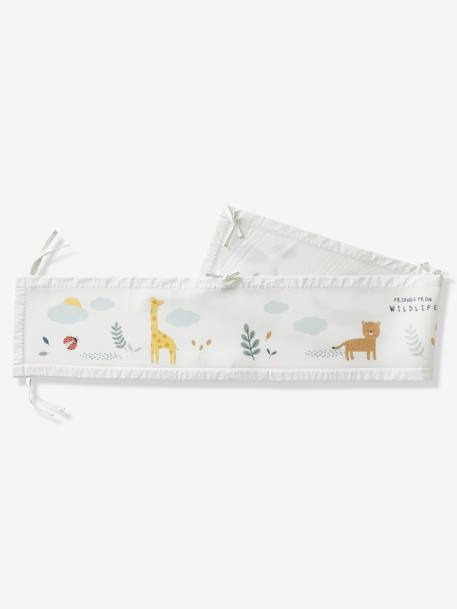 Breathable Cot Bumper, Wildlife White 