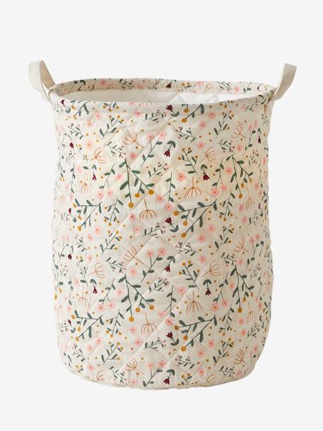 Quilted Basket, Little Flowers Beige/Print 