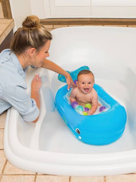 Inflatable Whale Bath Tub, by INFANTINO Blue 