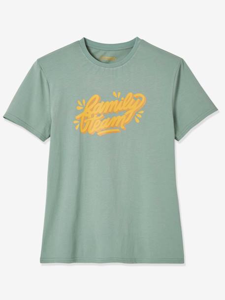 Family Team T-Shirt, Vertbaudet & Studio Jonesie Capsule Collection in Organic Cotton Light Green 