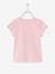 Family Team T-Shirt for Girls, Vertbaudet & Studio Jonesie Capsule Collection in Organic Cotton Light Pink 