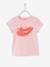 Family Team T-Shirt for Girls, Vertbaudet & Studio Jonesie Capsule Collection in Organic Cotton Light Pink 