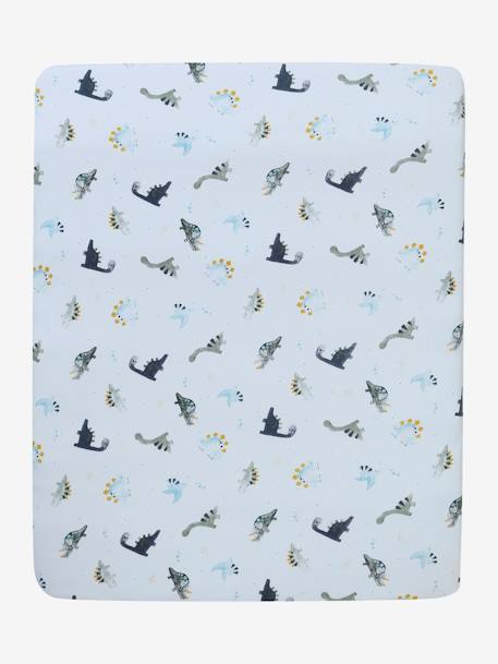 Set of 2 Covers for the Bottom of the Playpen, Jungle Colours Theme Light Blue+White/Print 