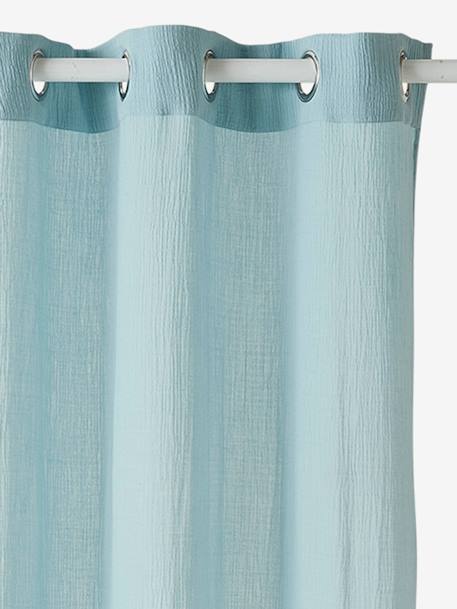 Semi-Sheer Curtain in Cotton Gauze Light Blue+Light Pink 