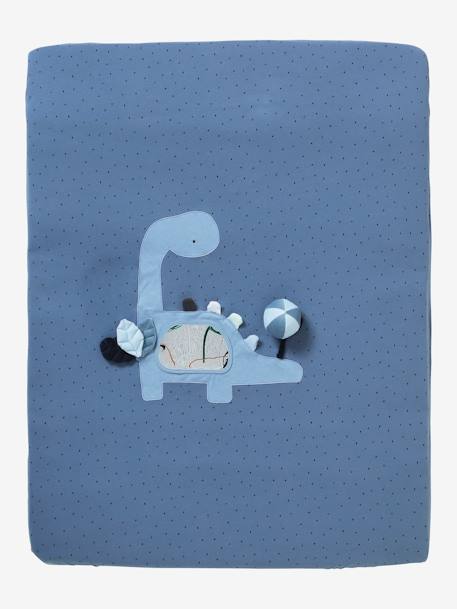 Set of 2 Covers for the Bottom of the Playpen, Jungle Colours Theme Light Blue+White/Print 