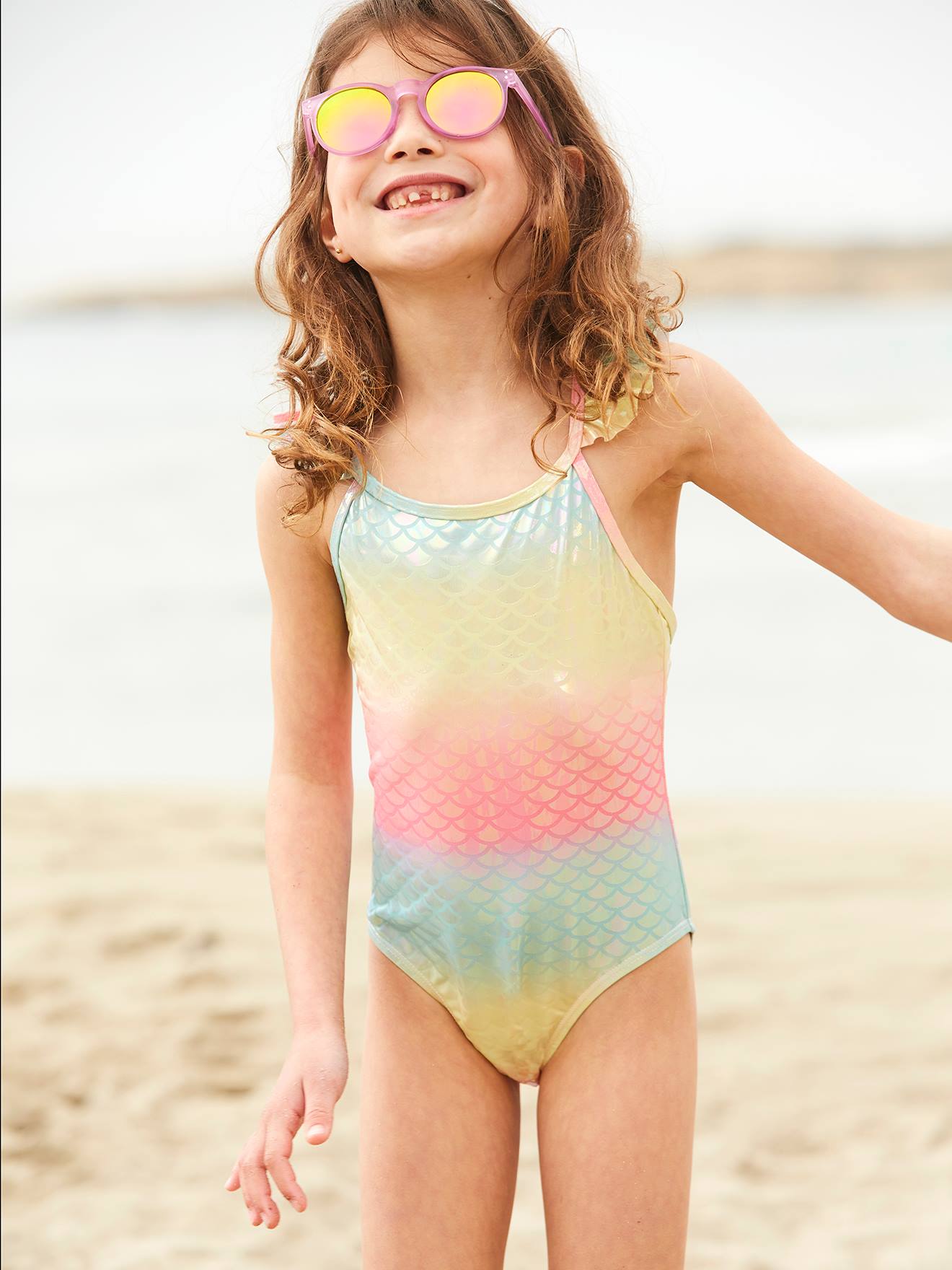 Mermaid Swimsuit for Girls light pink