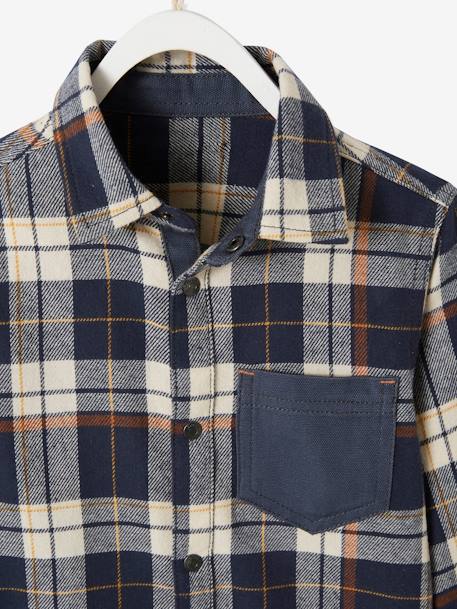 Flannel Chequered Shirt for Boys BROWN DARK CHECKS+Dark Blue Checks+GREEN MEDIUM CHECKS 