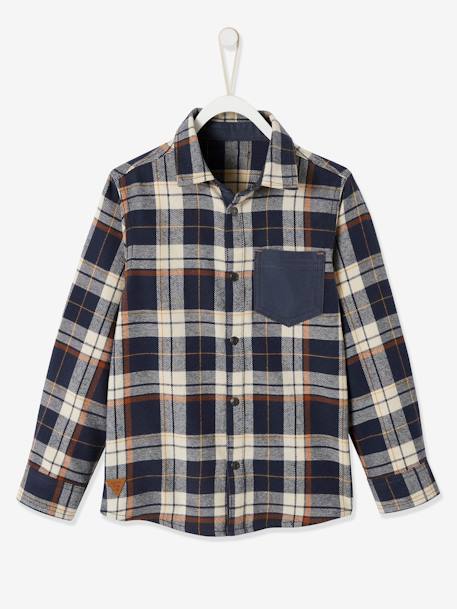 Flannel Chequered Shirt for Boys BROWN DARK CHECKS+Dark Blue Checks+GREEN MEDIUM CHECKS 