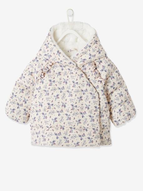 Asymmetric Jacket, Lined, for Babies iridescent copper+Light Pink/Print+slate blue 