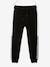 Fleece Joggers with Two-Tone Side Stripes for Boys Black+fir green 