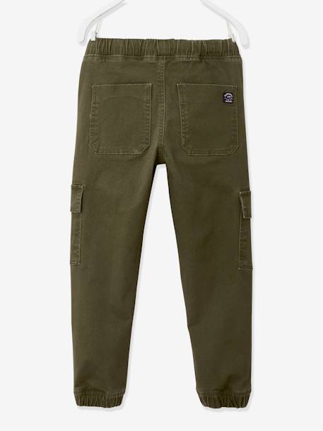 Pull-On Cargo-Type Trousers for Boys crystal blue+Dark Green+taupe 