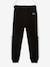 Fleece Joggers with Two-Tone Side Stripes for Boys Black+fir green 