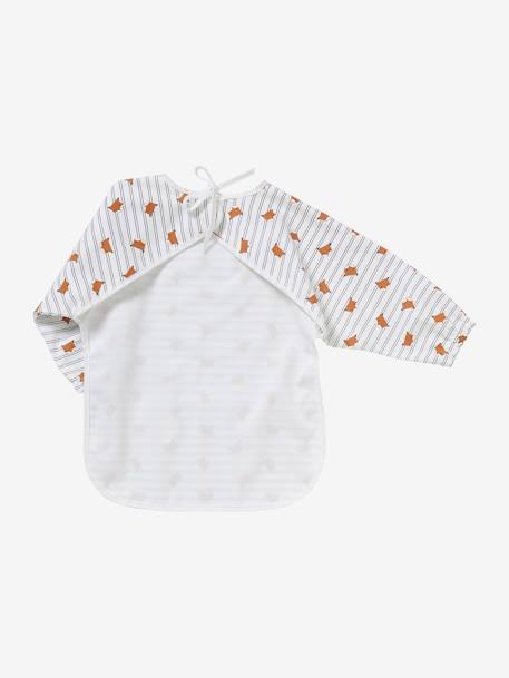 Smock-Like Bib with Long Sleeves Blue Checks+multicoloured+White Stripes+White/Print 